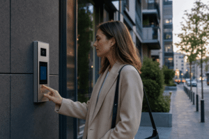 Aumenta la seguridad comunitaria con porteros electrónicos avanzados que permiten control de acceso y videovigilancia. Instalación fácil y rentable.